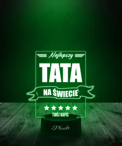 Lampka LED Plexido Prezent Na Dzień Ojca Najlepszy Tata Na Świecie - 2
