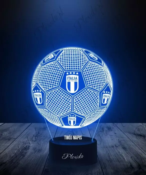 Lampka LED 3D Plexido Piłka Nożna Reprezentacja Włoch Euro 2024