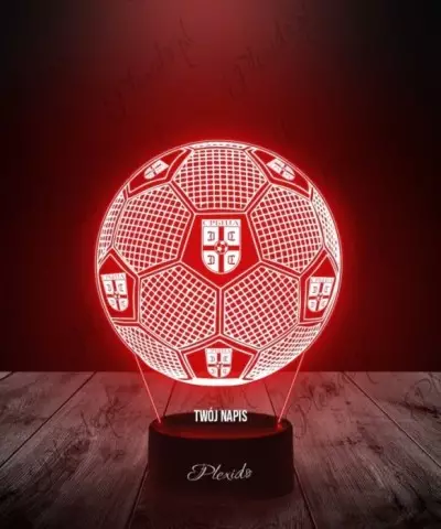 Lampka LED 3D Plexido Piłka Nożna Reprezentacja Serbii Euro 2024