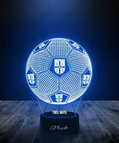 Lampka LED 3D Plexido Piłka Nożna Reprezentacja Serbii Euro 2024