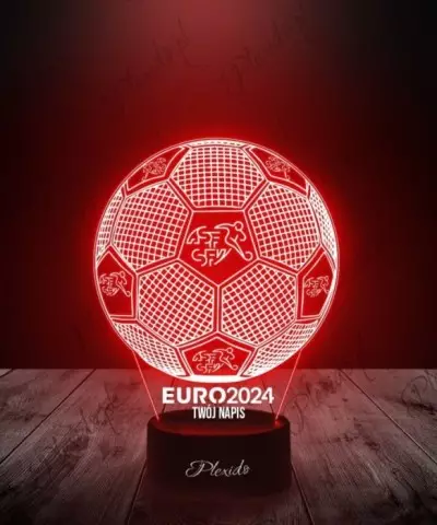Lampka LED 3D Plexido Piłka Nożna Reprezentacja Szwajcaria Euro 2024 - 3