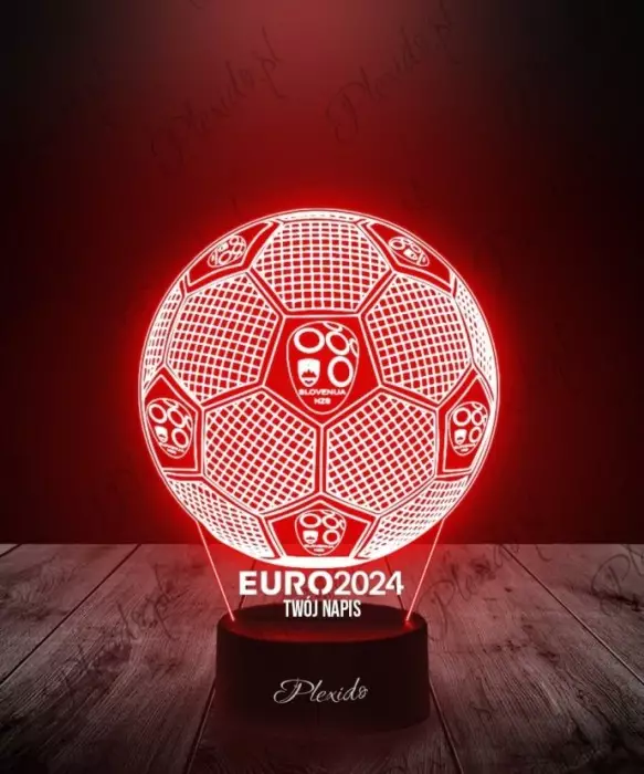 Lampka LED 3D Plexido Piłka Nożna Reprezentacja Słowenia Euro 2024 - 1