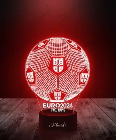 Lampka LED 3D Plexido Piłka Nożna Reprezentacja Serbia Euro 2024 - 2