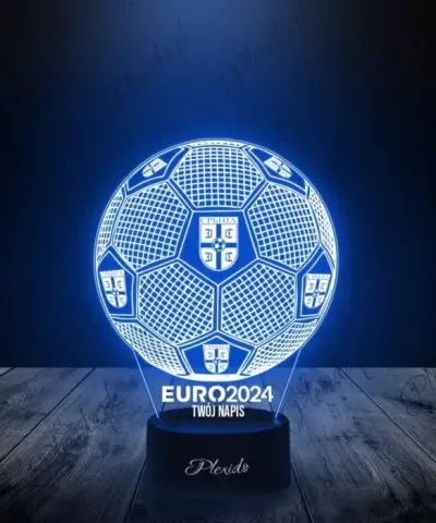 Lampka LED 3D Plexido Piłka Nożna Reprezentacja Serbia Euro 2024 - 3