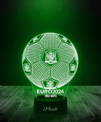 Lampka LED 3D Plexido Piłka Nożna Reprezentacja Hiszpania Euro 2024 - 1
