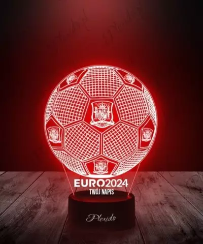 Lampka LED 3D Plexido Piłka Nożna Reprezentacja Hiszpania Euro 2024 - 2