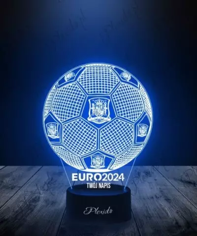 Lampka LED 3D Plexido Piłka Nożna Reprezentacja Hiszpania Euro 2024 - 3