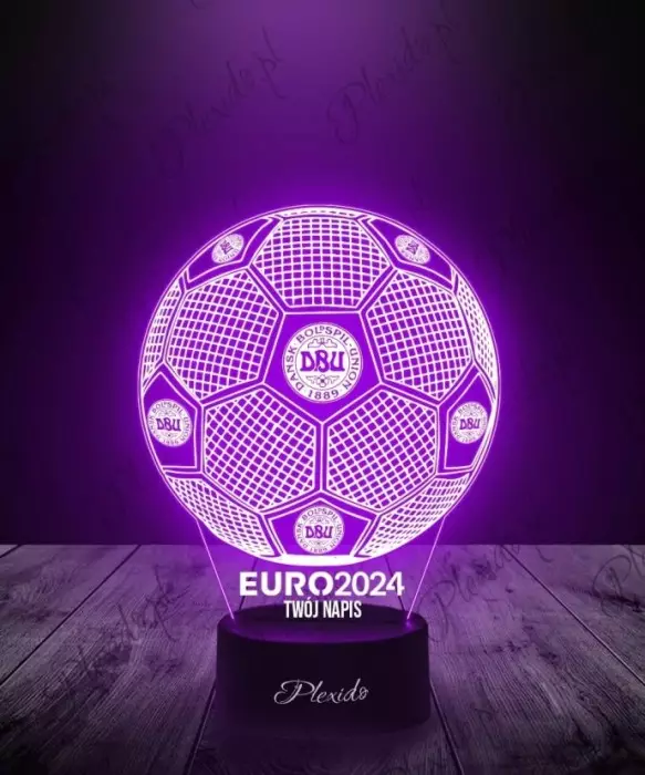 Lampka LED 3D Plexido Piłka Nożna Reprezentacja Dania Euro 2024 - 1
