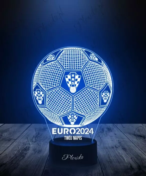 Lampka LED 3D Plexido Piłka Nożna Reprezentacja Chorwacja Euro 2024 - 1
