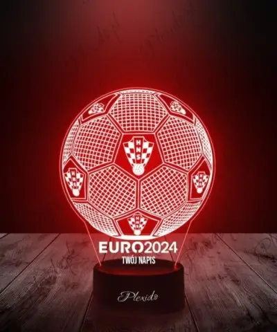 Lampka LED 3D Plexido Piłka Nożna Reprezentacja Chorwacja Euro 2024 - 2