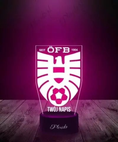 Lampka LED 3D Plexido Piłka Nożna Reprezentacja Austria Euro 2024 - 1