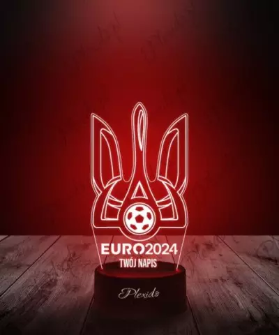 Lampka LED 3D Plexido Piłka Nożna Reprezentacja Ukraina Euro 2024 - 1