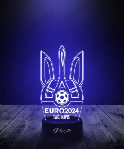 Lampka LED 3D Plexido Piłka Nożna Reprezentacja Ukraina Euro 2024 - 3