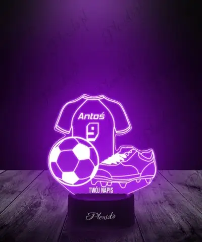 Lampka LED 3D Plexido Piłka Nożna Strój Piłkarsk Imię - 2