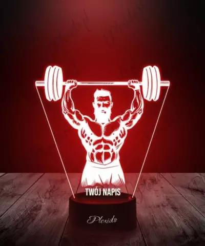 Lampka LED 3D Plexido Igrzyska Olimpijskie Podnoszenie Ciężarów Sport