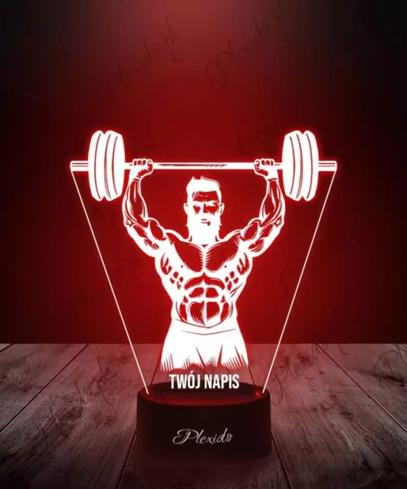 Lampka LED 3D Plexido Igrzyska Olimpijskie Podnoszenie Ciężarów Sport