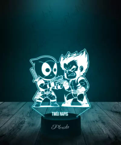 Lampka LED 3D Plexido Marvel Wolverine Deadpool - 2