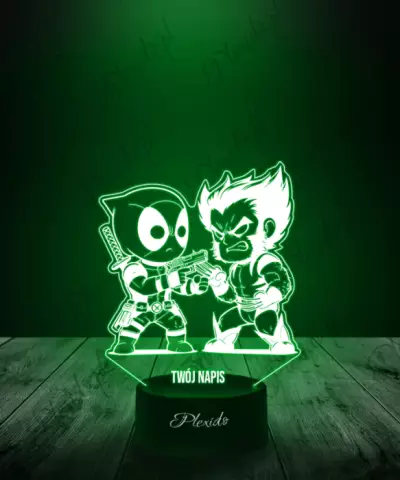 Lampka LED 3D Plexido Marvel Wolverine Deadpool