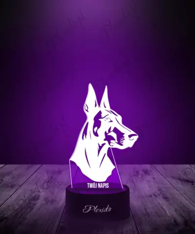 Lampka LED 3D Plexido Pies Doberman - 2