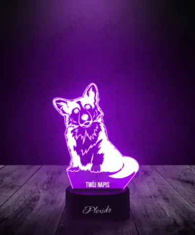 Lampka LED 3D Plexido Pies Corgi - 2