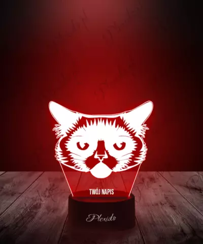 Lampka LED 3D Plexido Kot Grumpycat