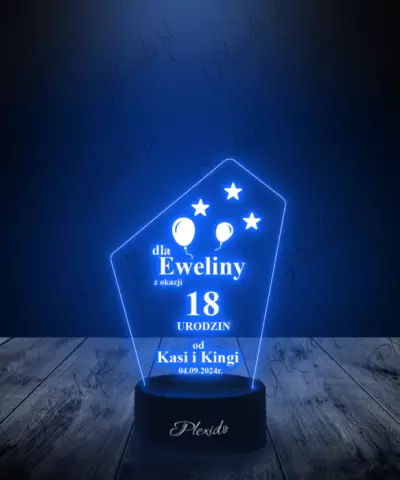 Lampka LED Plexido Prezent na 18 Urodziny Balony - 3