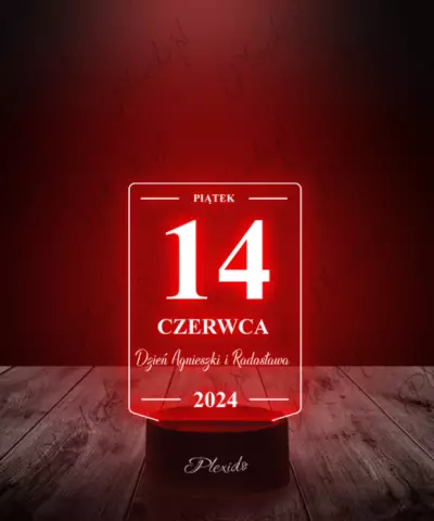Lampka LED 3D Plexido Prezent na Rocznicę Zakochanych Twój Grawer - 2