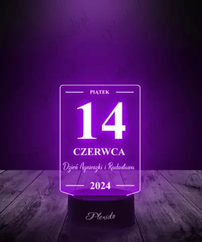 Lampka LED 3D Plexido Prezent na Rocznicę Zakochanych Twój Grawer - 3