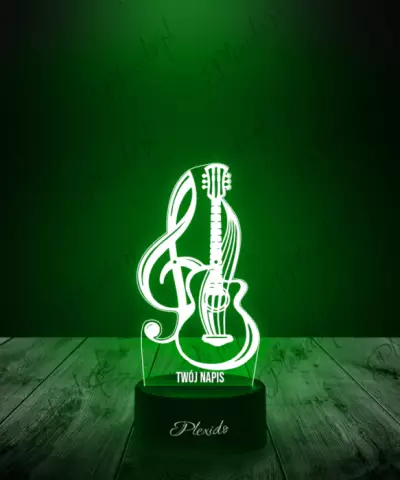 Lampka LED 3D Plexido Gitara Klucz Wiolinowy - 2