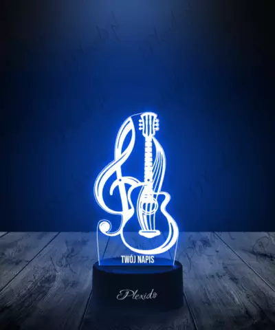 Lampka LED 3D Plexido Gitara Klucz Wiolinowy - 3