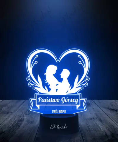 Lampka LED 3D Plexido Prezent Na Ślub Nowożeńcy - 1