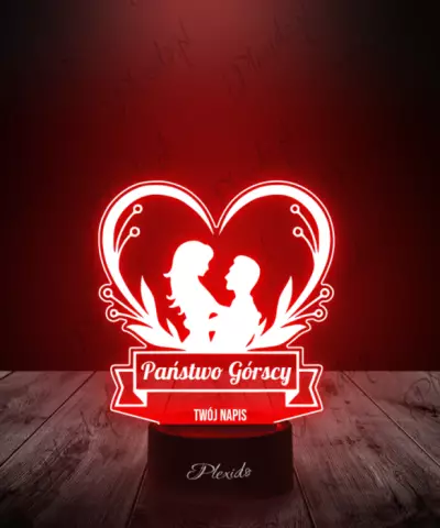 Lampka LED 3D Plexido Prezent Na Ślub Nowożeńcy - 2