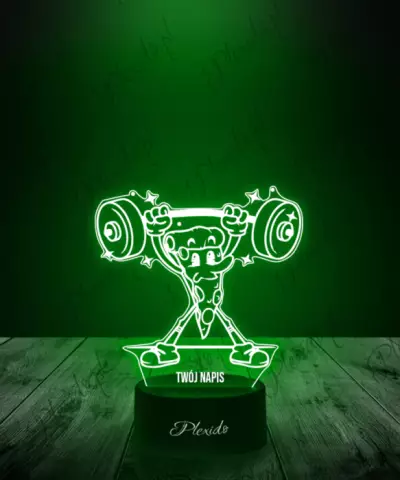 Lampka LED 3D Plexido Siłownia Pizza ze Sztangą - 3