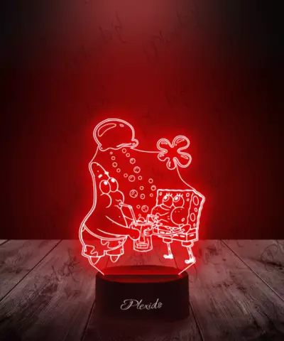 Lampka LED 3D Plexido Spongebob i Patryk Bajka - 3