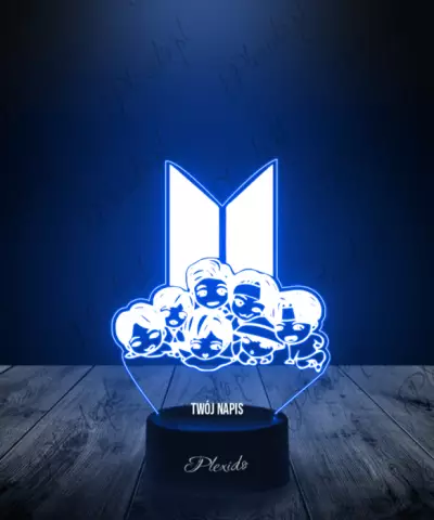 Lampka LED 3D Plexido Zespół BTS K-pop - 2