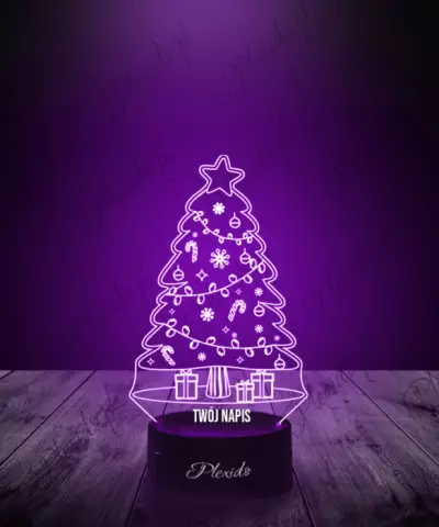 Lampka LED 3D Plexido Boże Narodzenie Choinka z Prezentami - 3