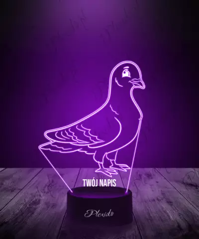 Lampka LED 3D Plexido Ptak Gołąb Prezent - 2