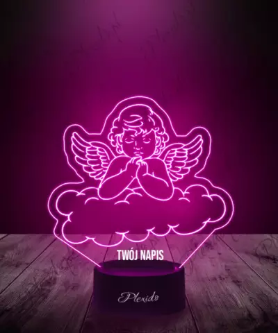 Lampka LED 3D Plexido Aniołek na Chmurce - 2