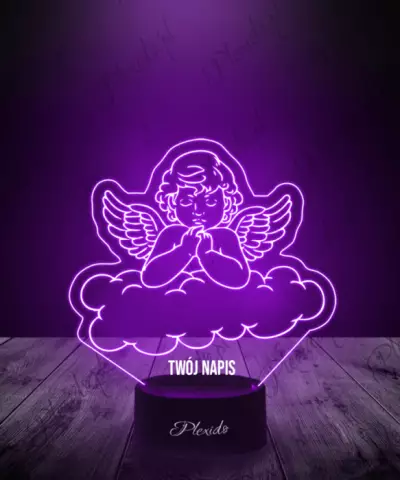 Lampka LED 3D Plexido Aniołek na Chmurce - 3