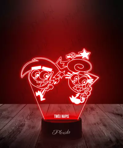 Lampka LED 3D Plexido Wróżkowie Chrzestni Cosmo i Wanda - 1