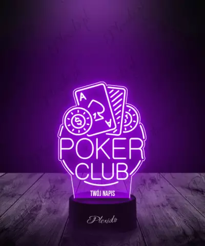 Lampka LED 3D Plexido Hazard Poker Club - 2