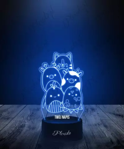 Lampka LED 3D Plexido Zwierzątka Squishmallows - 1