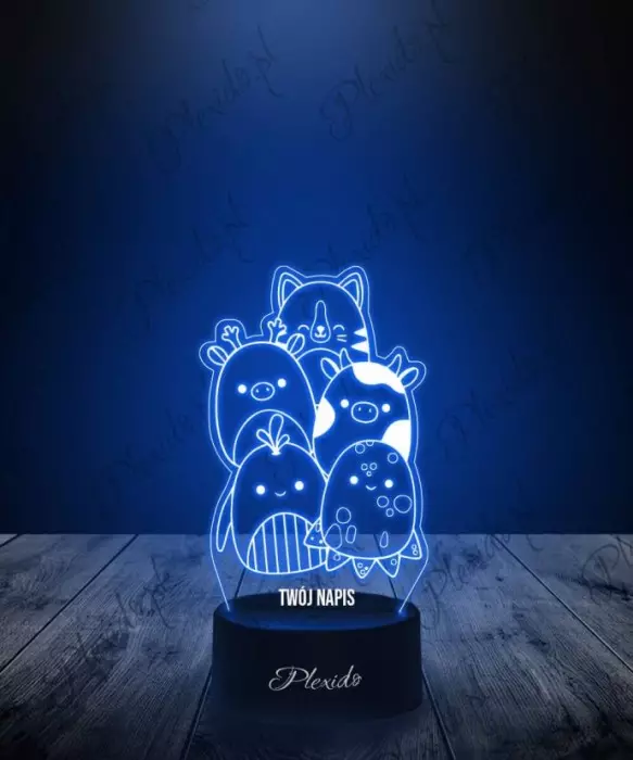 Lampka LED 3D Plexido Zwierzątka Squishmallows - 1