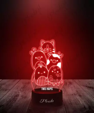 Lampka LED 3D Plexido Zwierzątka Squishmallows - 2