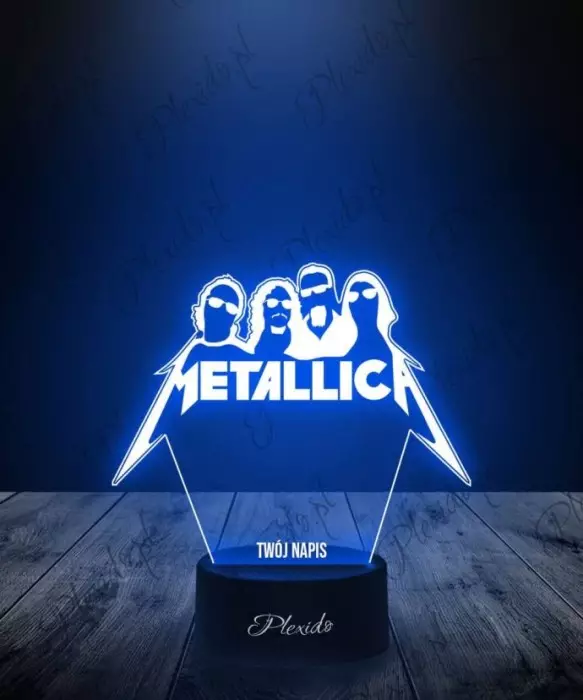 Lampka LED 3D Plexido Muzyka Metallica - 1