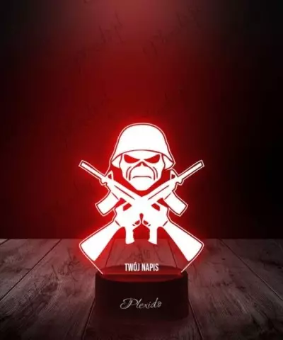 Lampka LED 3D Plexido Iron Maiden Czaszka - 3