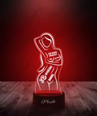 Lampka LED 3D Plexido Prezent Na 18 Urodziny Kobieta - 2