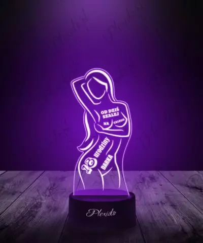 Lampka LED 3D Plexido Prezent Na 18 Urodziny Kobieta - 3