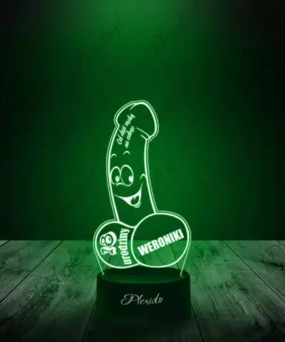 Lampka LED 3D Plexido Prezent Na 18 Urodziny Męskie Przyrodzenie - 2