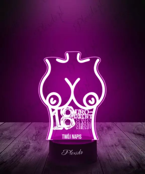 Lampka LED 3D Plexido Prezent Na 18 Urodziny Śmieszny - 1